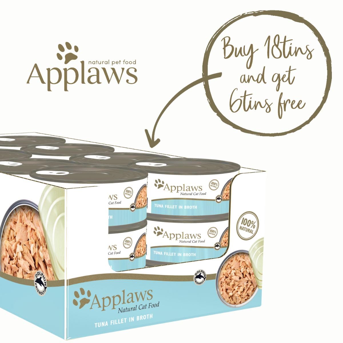 Applaws Natural Wet Cat Food, Multipack Fish Selection in Broth 70 g Tin (Pack of 12)