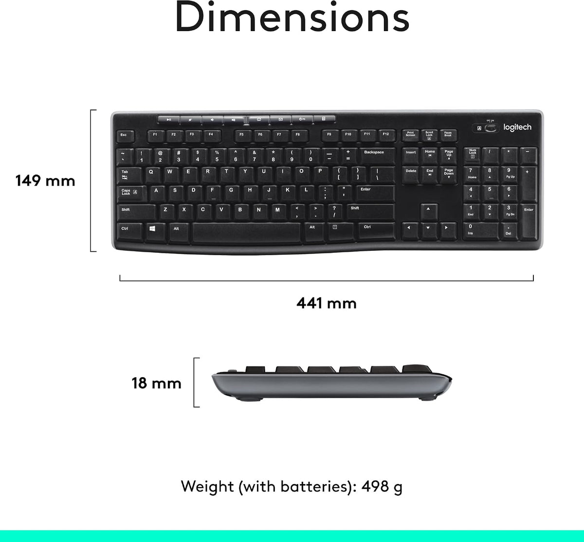 Logitech MK270 Wireless Keyboard and Mouse Combo for Windows