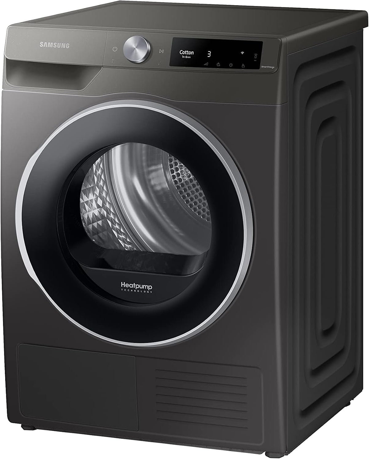 Samsung Series 6 DV90T6240LN/S1 with OptimalDry™, Freestanding Heat Pump Tumble Dryer, 9 kg, Graphite, A+++ Rated