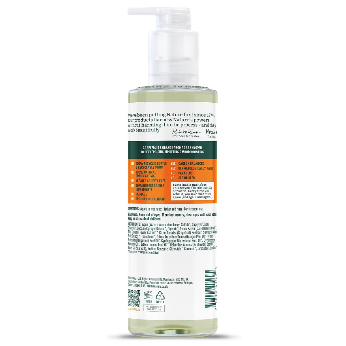 Faith In Nature Natural Aloe Vera and Tea Tree Hand Wash, Nourishing, Vegan and Cruelty Free, No SLS or Parabens, 400 ml