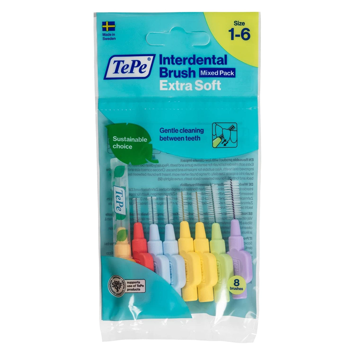 TePe Interdental Brush, Original, Blue, 0.6mm/ISO 3, 8pcs
