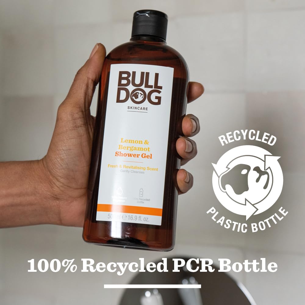 BULLDOG SKINCARE Lemon & Bergamot Shower Gel for Men, 500ml