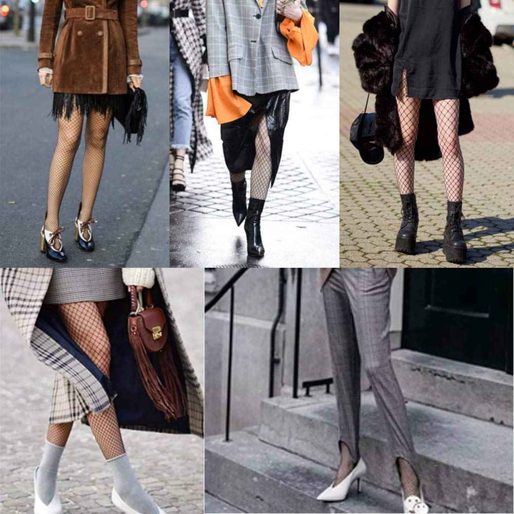 E-Laurels Womens Fishnet Tights Stockings Black Pantyhose Fish Net Plus Size