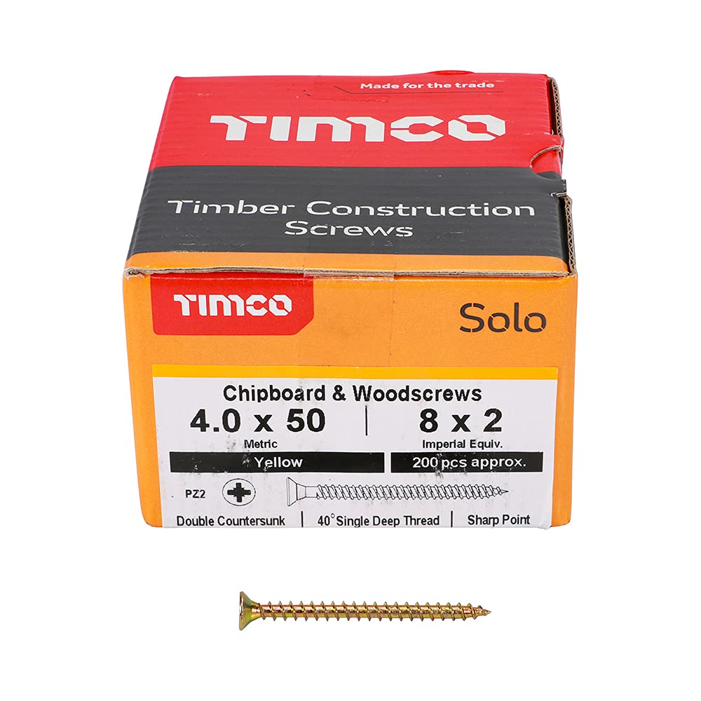 TIMCO Solo Chipboard & Woodscrews - Gold - 6.0 x 90mm - 60090SOLOC