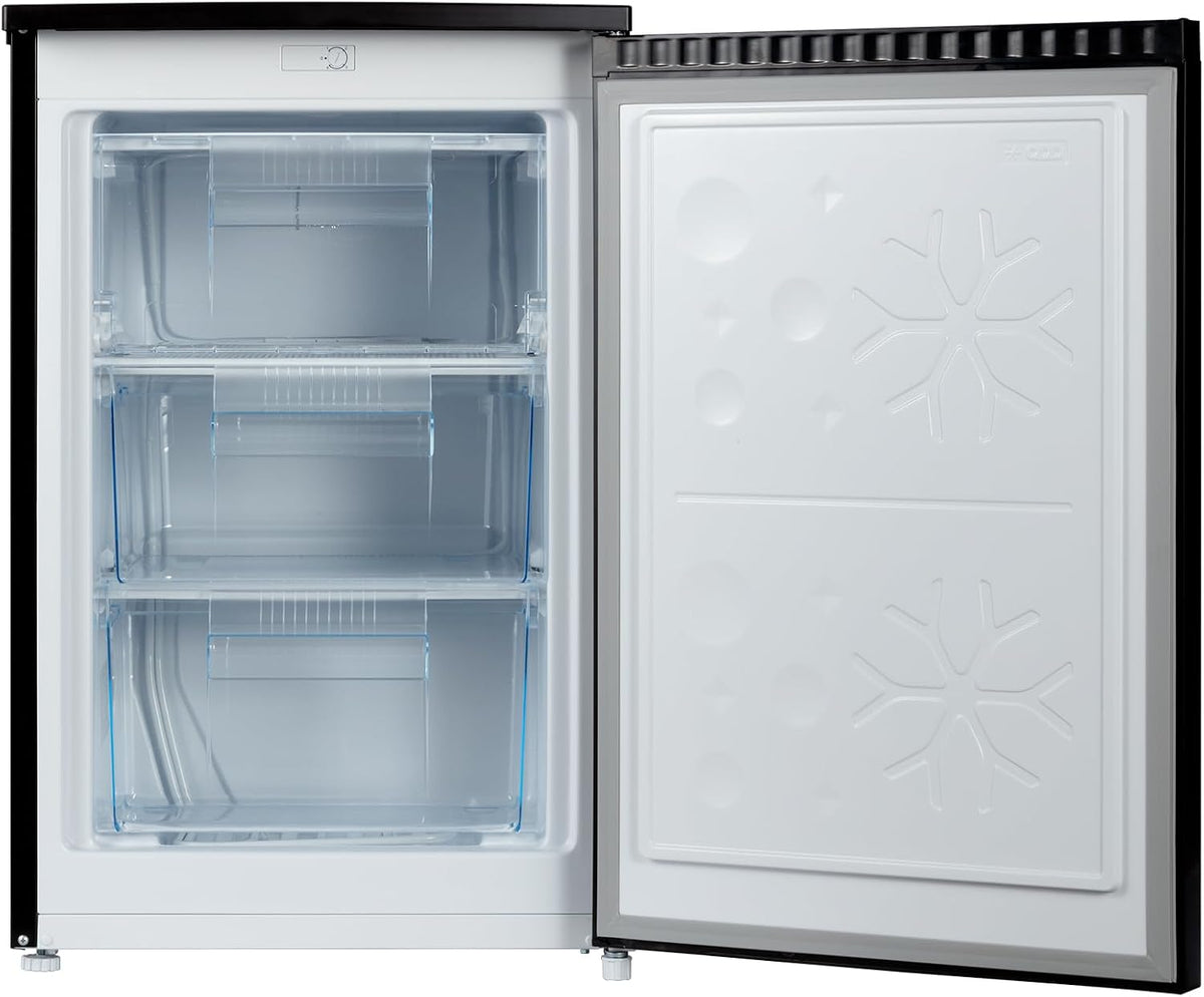 CHiQ 145L Upright Freezer with 4-Star Freezing & Reversible Door Black