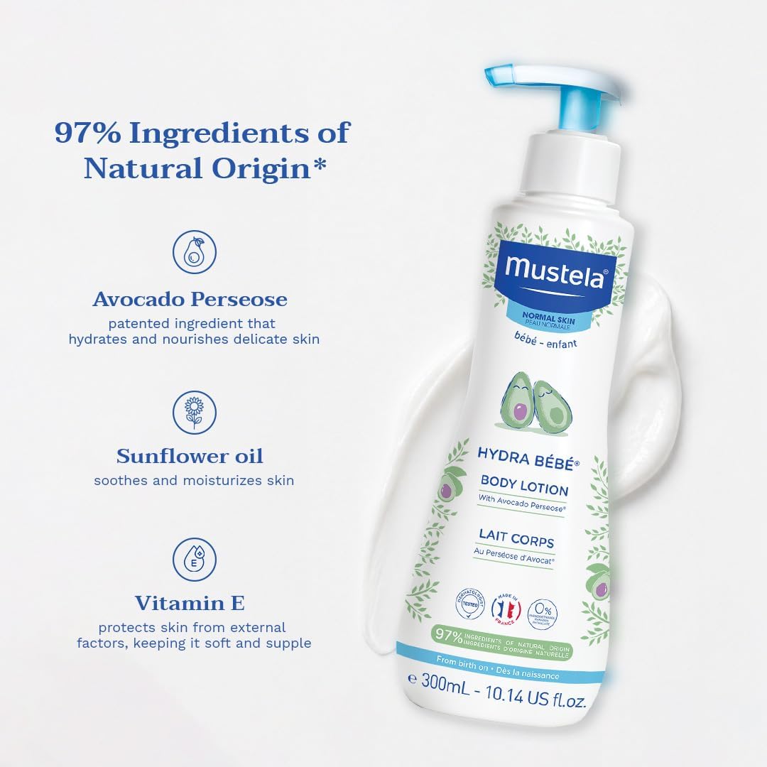 Mustela Hydra Bebe Baby Lotion - Subtle Natural Scent - Hydrating - 300ml