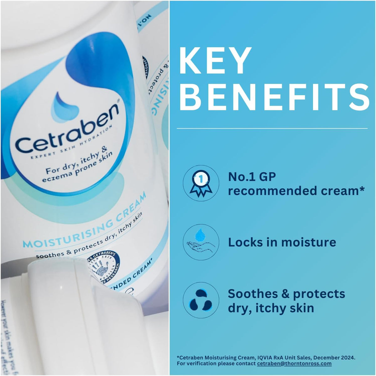 Cetraben Moisturising Cream for Dry, Sensitive & Eczema-Prone Skin, 475ml