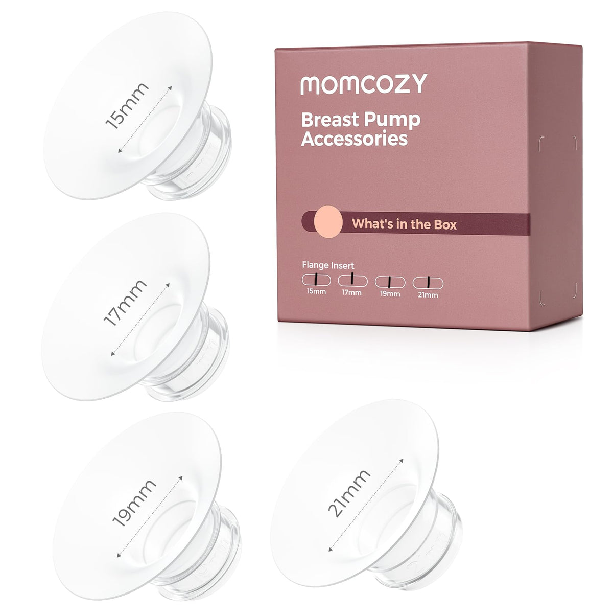 Momcozy Full Set Collector Cup Only Compatible with Momcozy M5 NOT for Others. Original M5 Breast Pump Replacement Accessories (160ml, with Double-Sealed Flange 24mm)