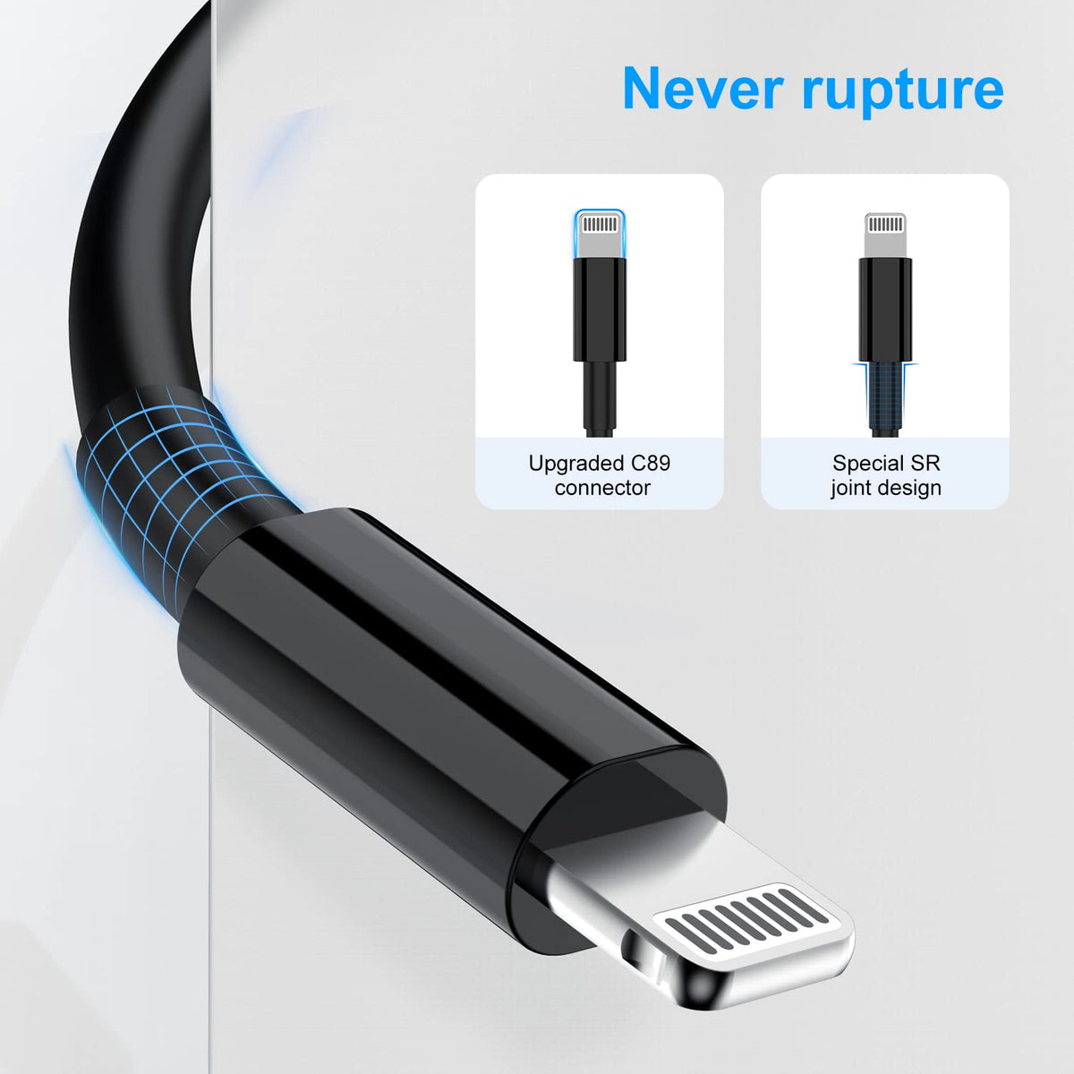 2 Pack Apple MFi Certified iPhone Charger Cable 2m, Apple Lightning to USB Cable Cord 2 metres Fast Charging A pple Phone Long Cable for iPhone13/12/12 mini/ 11/11Pro/Max/X/XS/XR/XS Max/8/7/6/iPad