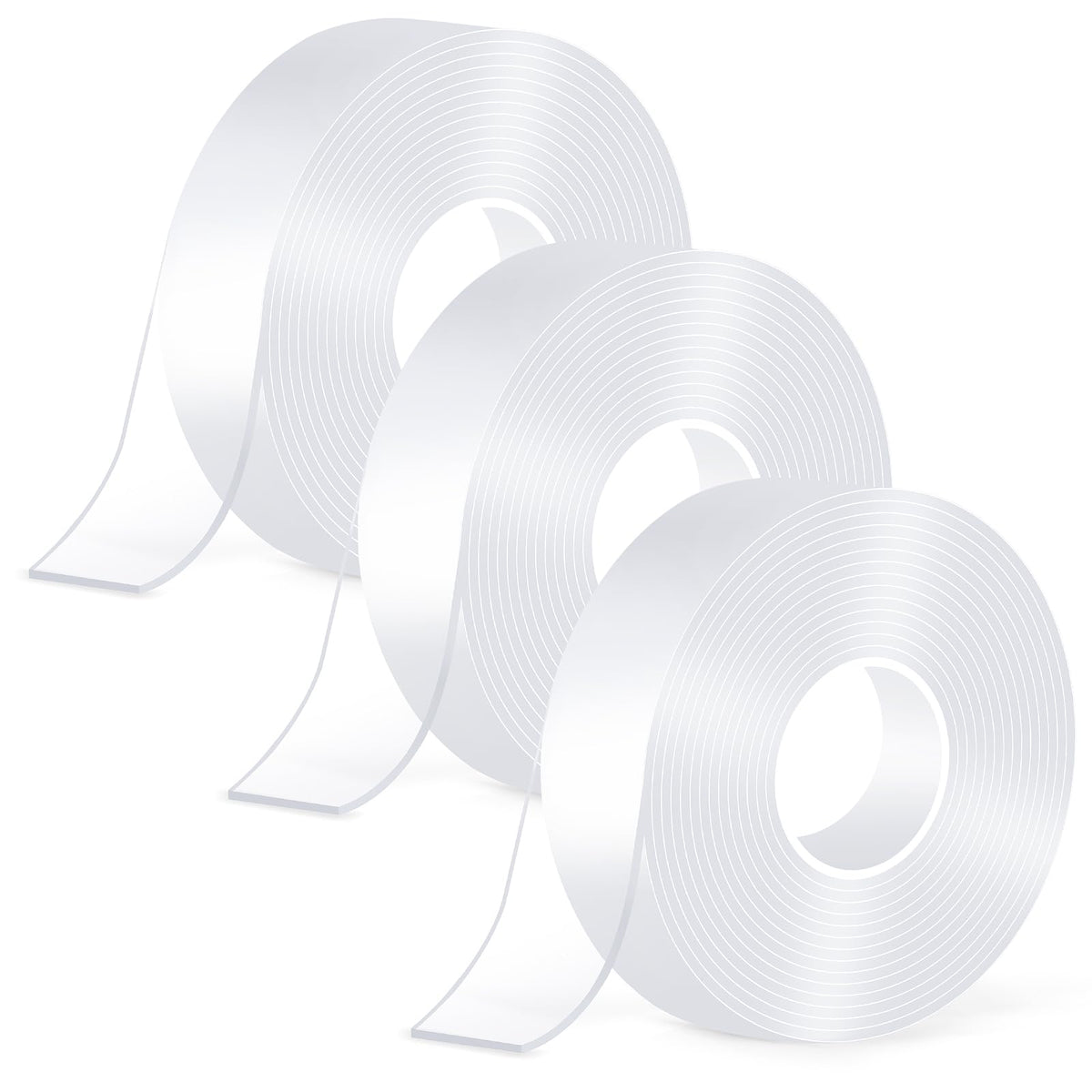 Double Sided Tape Heavy Duty,(6mx2cmx2mm,2Rolls) Strong Double Sided Mounting Nano Tape,Multipurpose Clear Adhesive Picture Hanging Strips,Removable Adhesive Sticky Tape for Poster Walls Decor Carpet