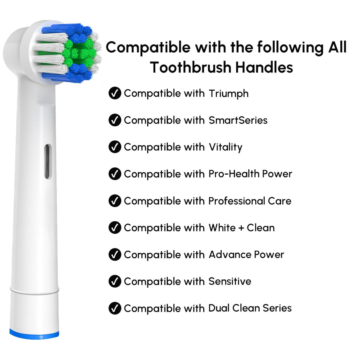 20 Pack Toothbrush Replacement Heads Black Compatible with Oral B Professional Soft Clean Electric Toothbrush Head Heads Refill Pro 500/1000/1500/3000/3757/5000/7000/7500/8000