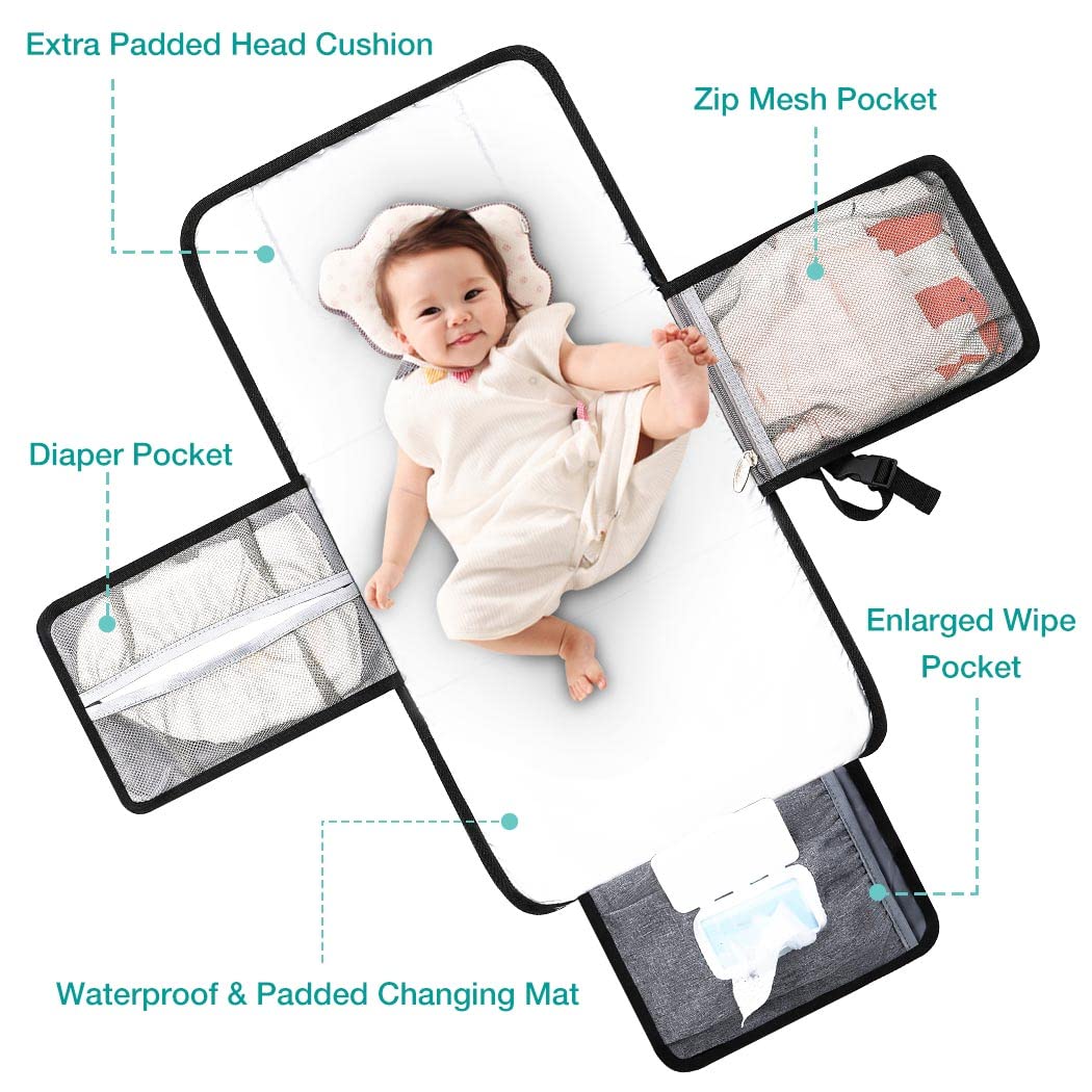 Lekebaby Portable Nappy Changing Mat Travel Baby Change Mat