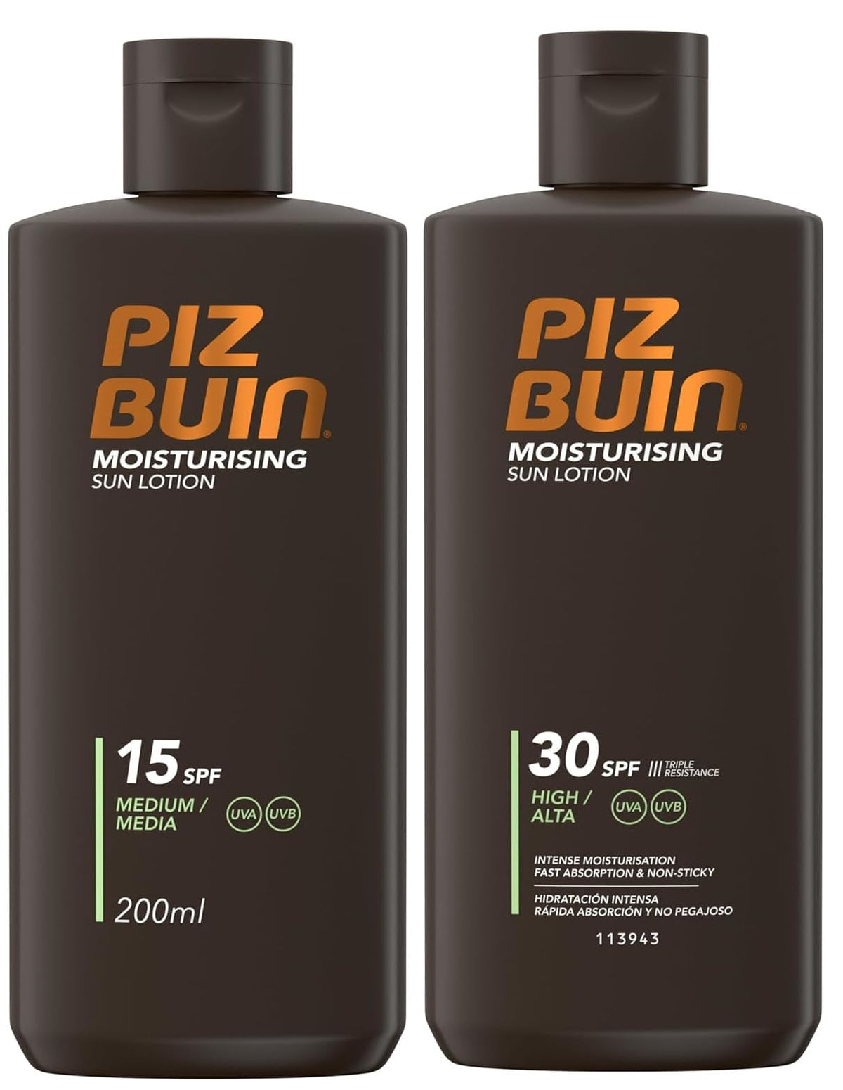 Piz Buin Moisturising Sun Lotion SPF 50+ (200ml), Triple-Resistance Sunscreen with UVA/UVB Filters, Protective and Hydrating Skincare for UV Exposure