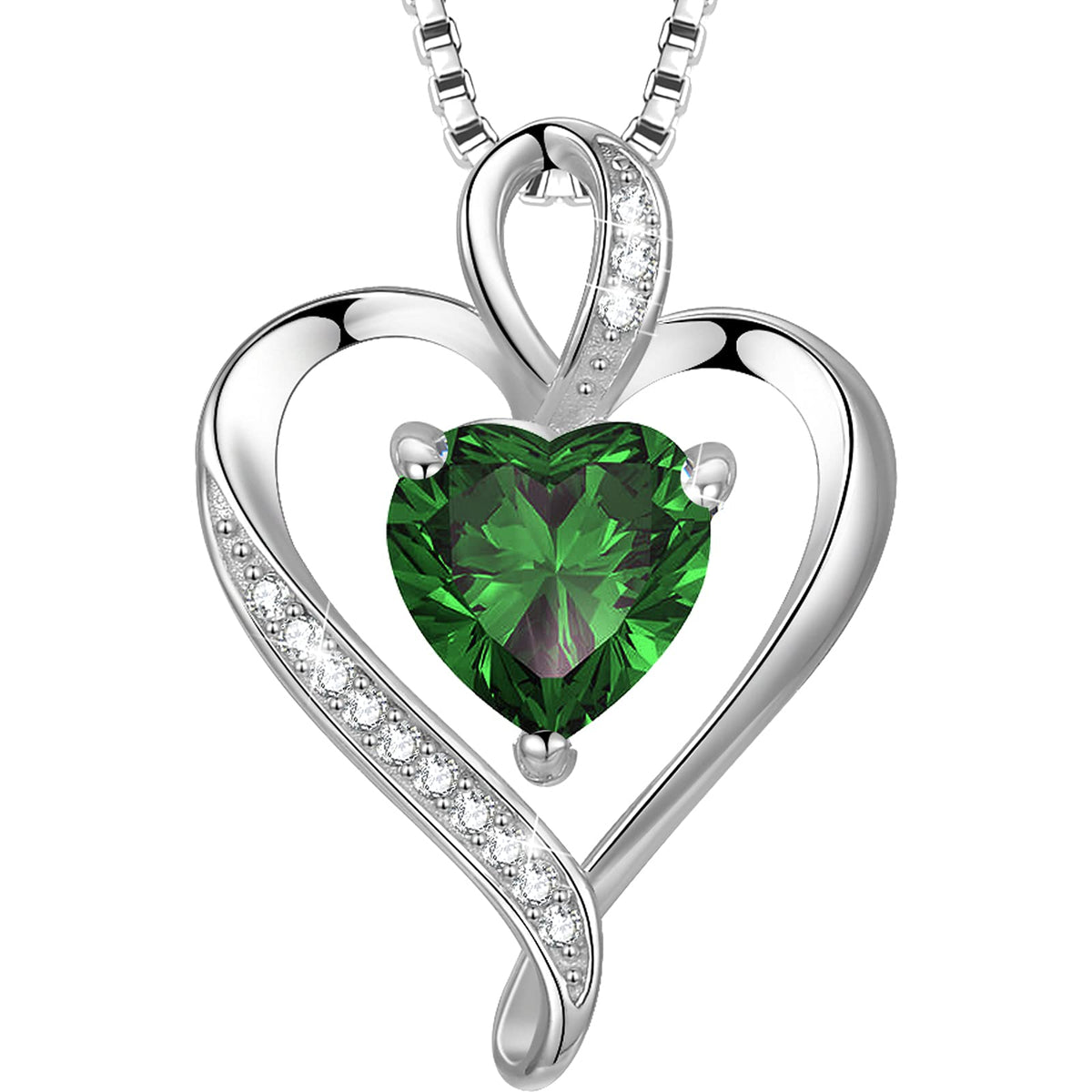 LAVUMO Heart Necklace for Women 925 Sterling Silver Love Pendant Jewellery