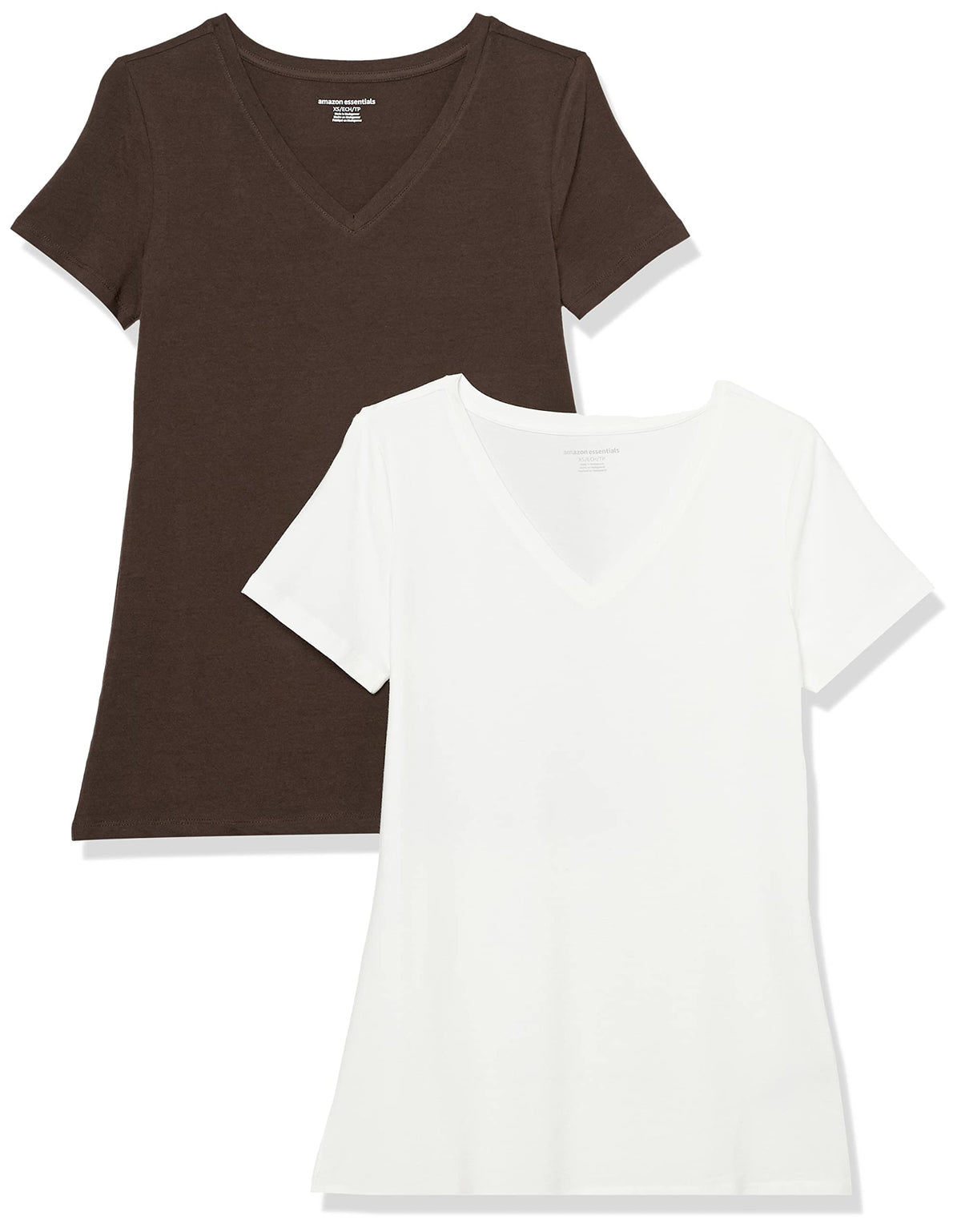 Amazon Essentials Women's Regular-Fit Short-Sleeve V-Neck T-Shirt, Multipacks