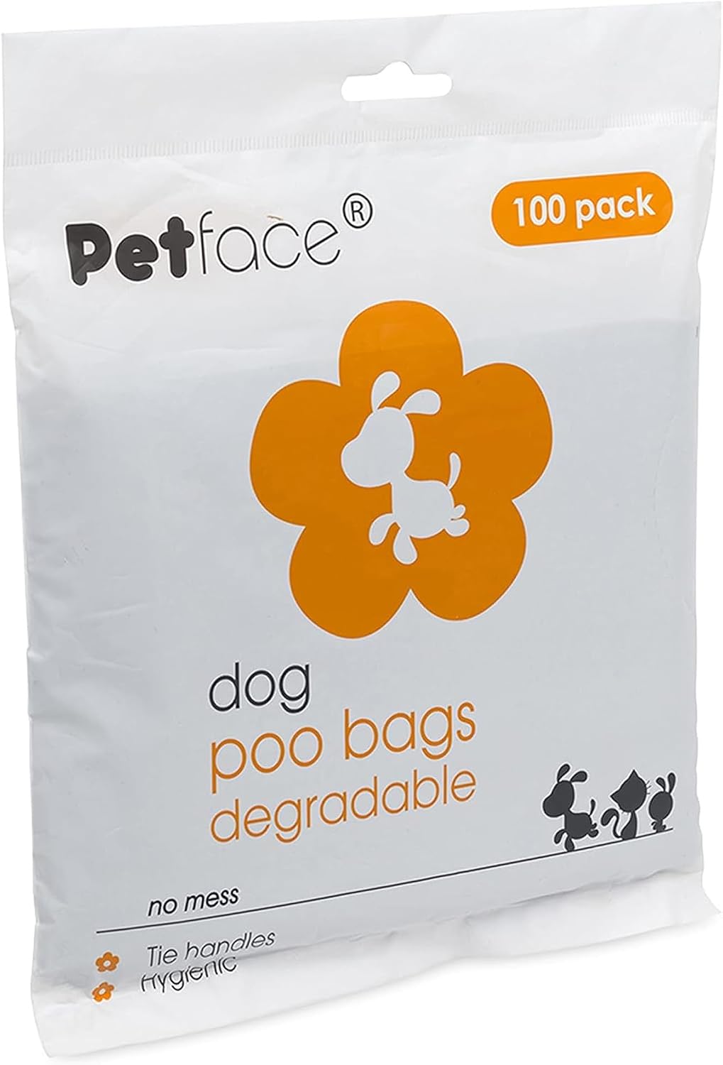 Petface No Mess Degradable Poop Bags With Tie Handles (Pack of 100)
