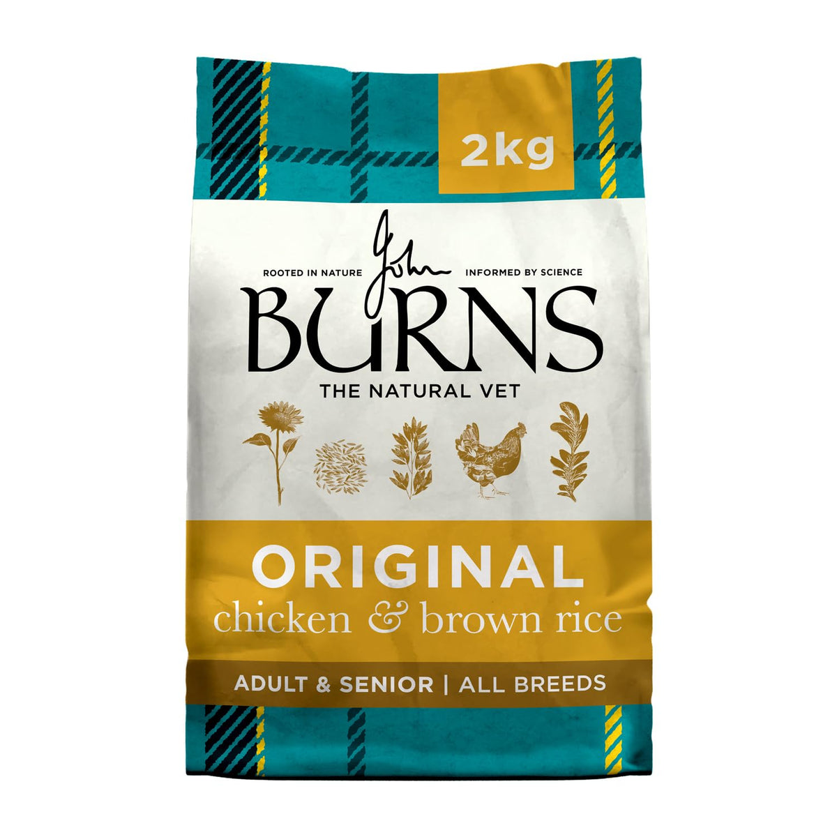 Burns Pet Nutrition Hypoallergenic Complete Dry Dog Food Adult and Senior Dog Original Chicken and Brown Rice 12 kg