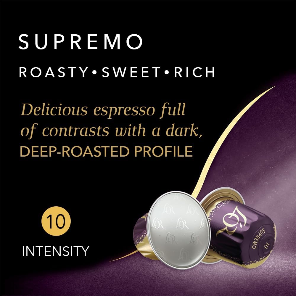 L'OR Espresso Intense Coffee Pods Variety Bundle (Pack of 12, Total 120 Capsules) Nespresso®* Compatible