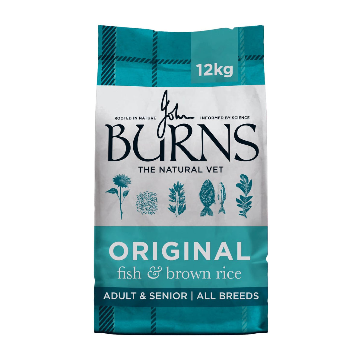 Burns Pet Nutrition Hypoallergenic Complete Dry Dog Food Adult and Senior Dog Original Chicken and Brown Rice 12 kg