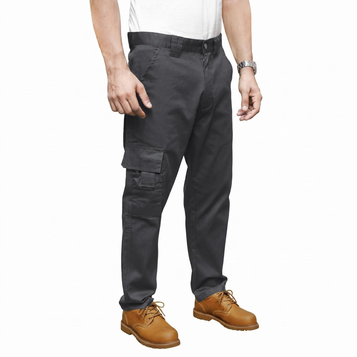 Multi Pockets Men Cargo Combat Work Trousers Work Pants with Button & Zip Fly