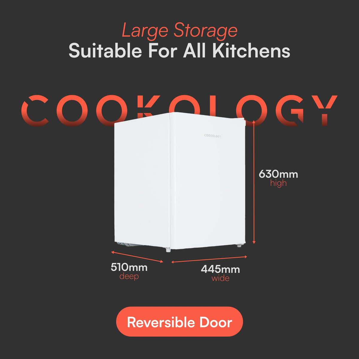 Cookology 67L Tabletop Mini Fridge - Adjustable Legs - Silver