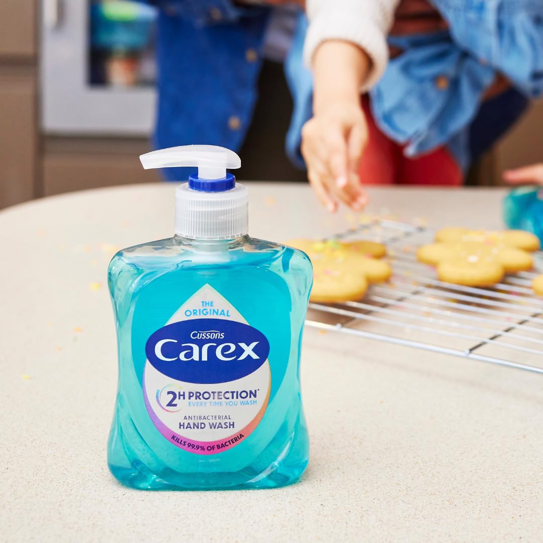 Carex 2 Hour Protection Antibacterial Peony and Blossom Hand Wash, Clean & Protect Hands, Bulk Buy, Pack of 6 x 250ml