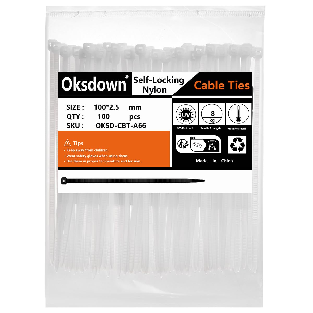 100 Pack Yellow Plastic Cable Ties 300mm×3.6mm Heavy Duty Strong Nylon Premium Self Locking 12 inch/30 cm Long Zip Tie Wraps