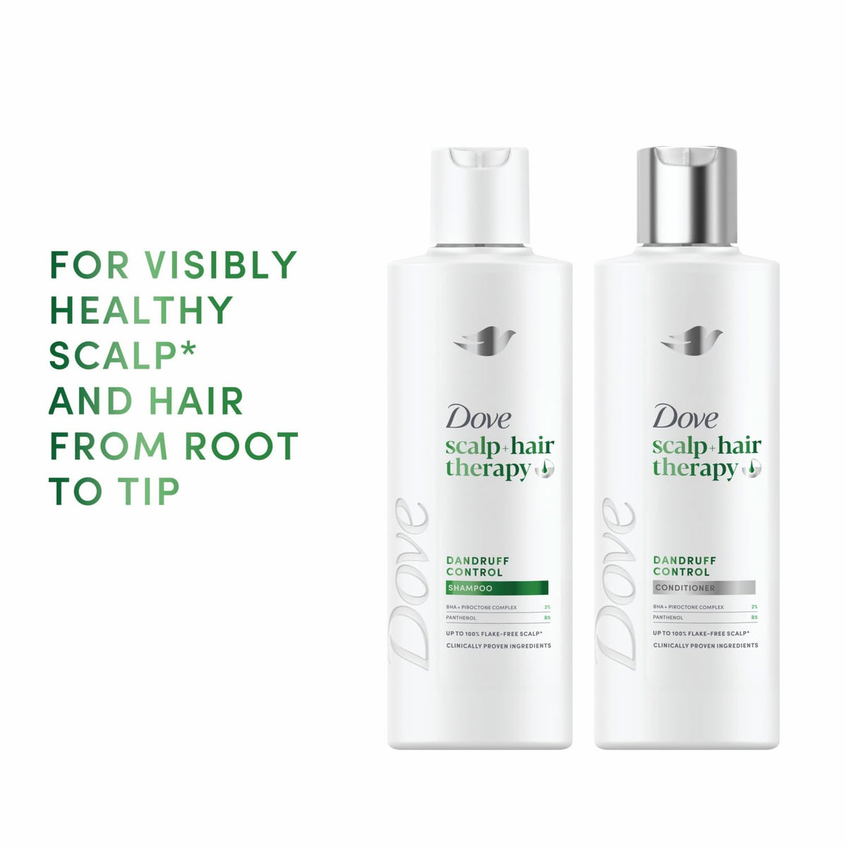 Dove Scalp + Hair Therapy Dandruff Control Shampoo hair care with Salicylic Acid, Piroctone and Panthenol for up to 100% flake-free scalp* 400 ml
