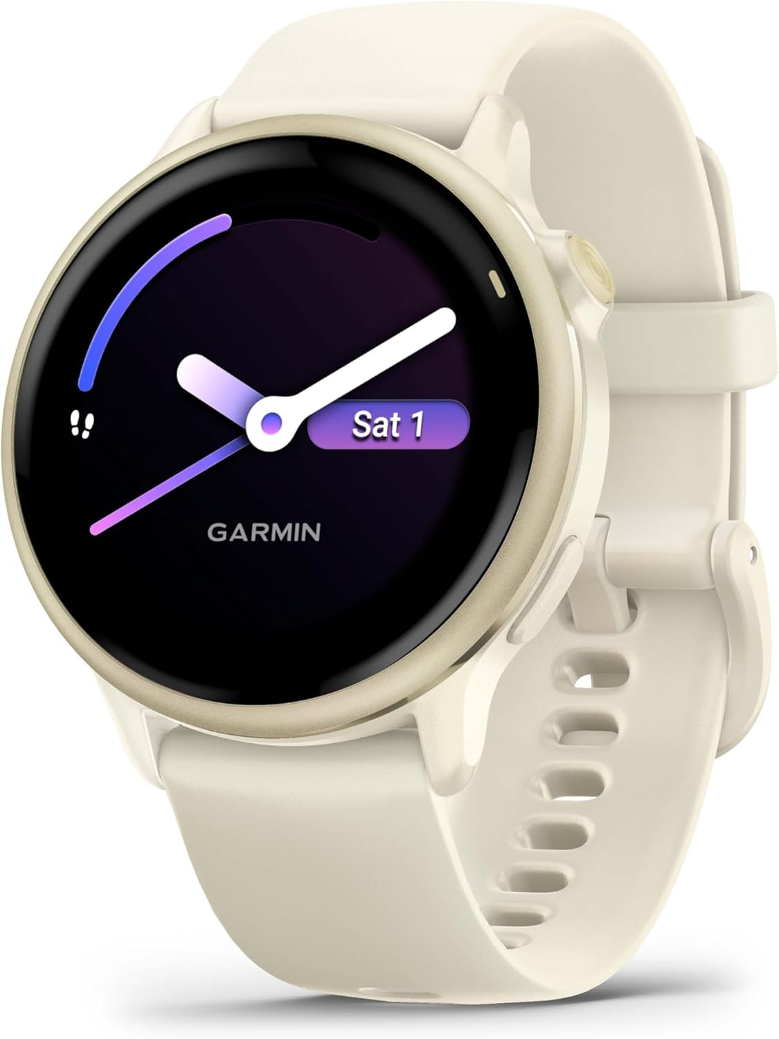 Garmin vívoactive 6, 42mm GPS smartwatch, AMOLED touchscreen, all-day health monitoring, personalised fitness features, advanced sleep coaching, Music, up to 11 days battery life, Bone/Lunar Gold