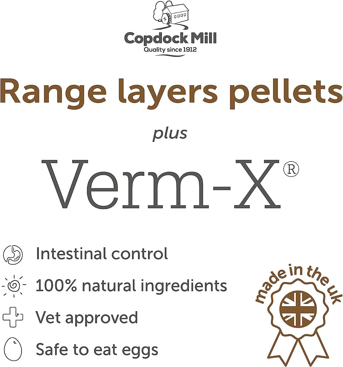 Copdock Mill Range Layers Pellets with Verm-X Chicken Feed 20kg
