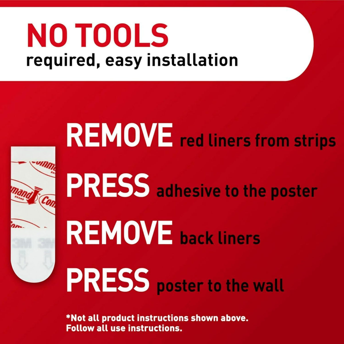 Command Poster Strips, Value Pack, 60 Adhesive Strips, White