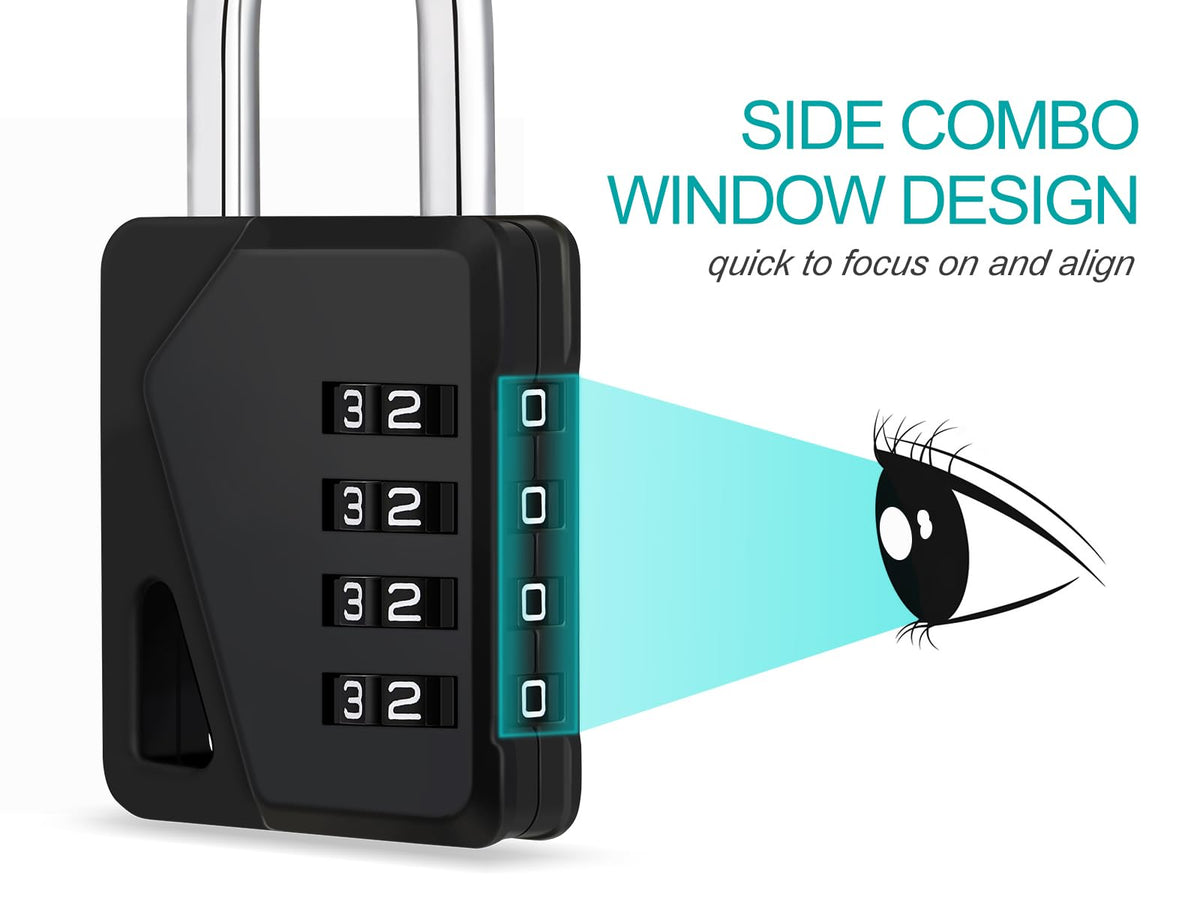 ZHEGE Combination Padlock, 4 Digit Coded Padlock (Sky Blue)