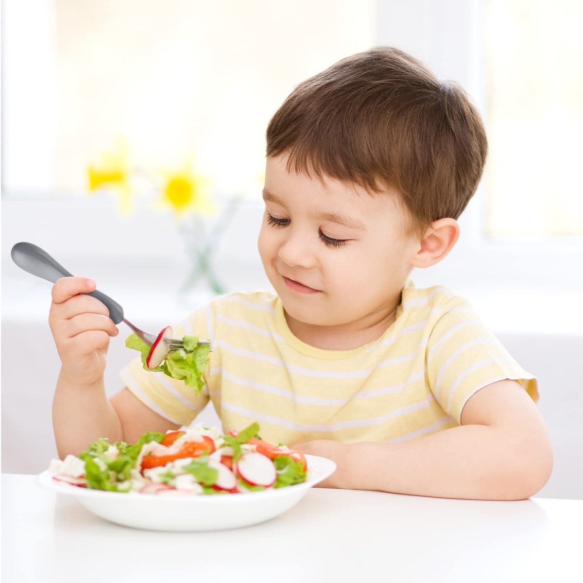 Lehoo Castle Stainless Steel Toddler Cutlery Set, 6-Piece Dinosaur Design