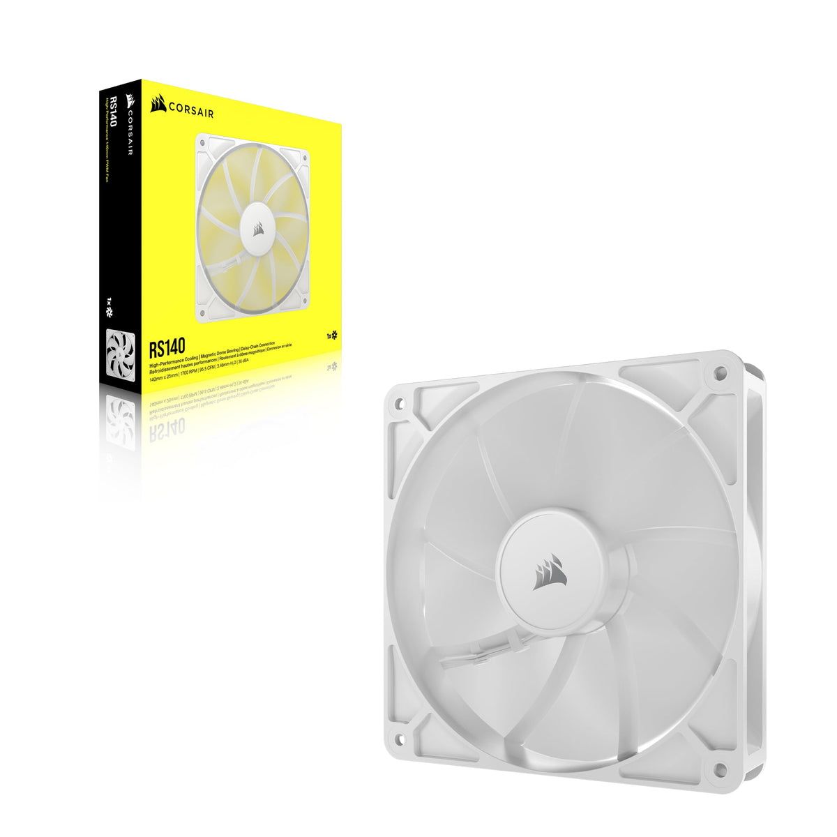 CORSAIR RS120 ARGB 120mm PWM Fans – Daisy-Chain Connection – Low-Noise – Magnetic Dome Bearing – Triple Pack – White