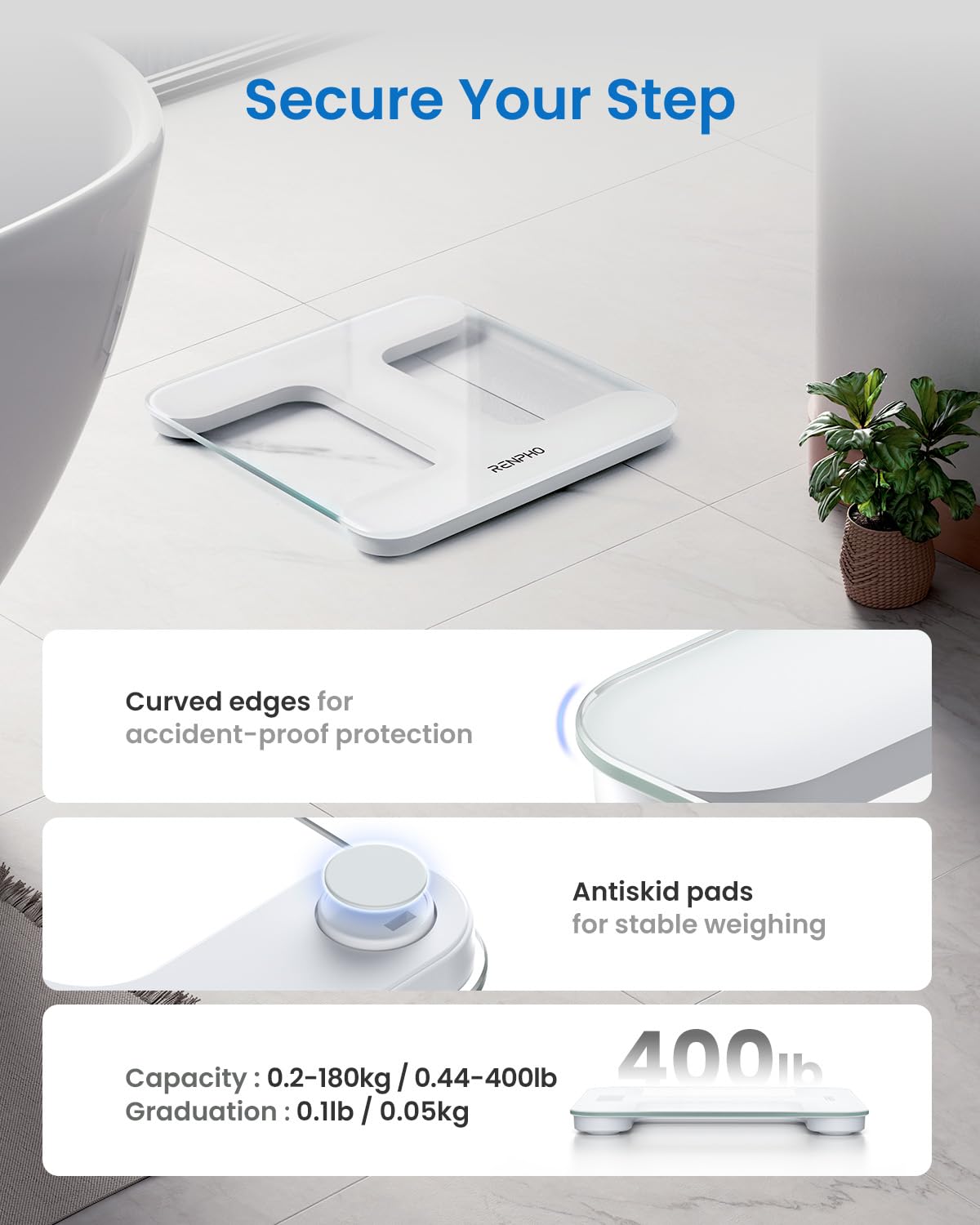 RENPHO Weighing Scales for Body Weight, High Precision, LED Display,Core 1S