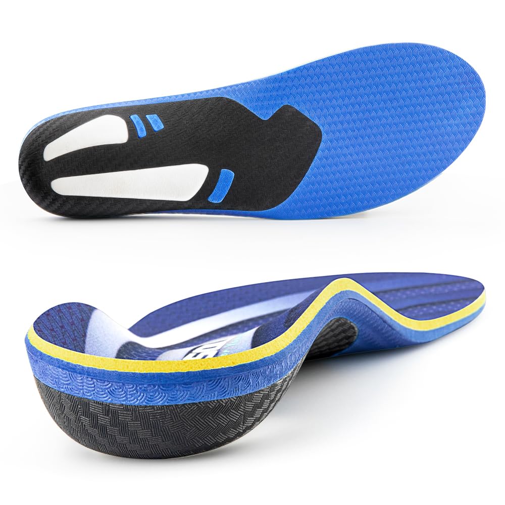 VALsole Orthotic Insole,Arch SupportFor Insole,Plantar FasciitisInsole,for OverPronation,Flat Feet,Metatarsalgia,Heel Pain, Insoles for Men and Women,Blue (UK 13-31cm, Blue-V227) (Pack of 2)