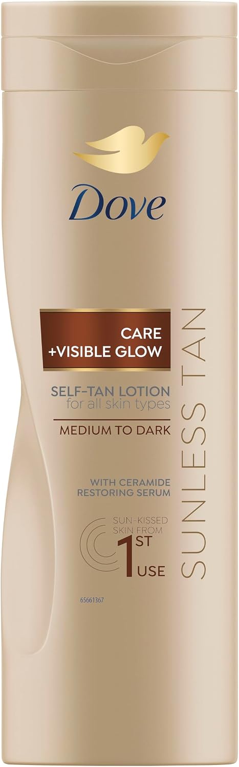 Dove Care + Visible Glow Medium to Dark Self Tan Lotion 400 ml