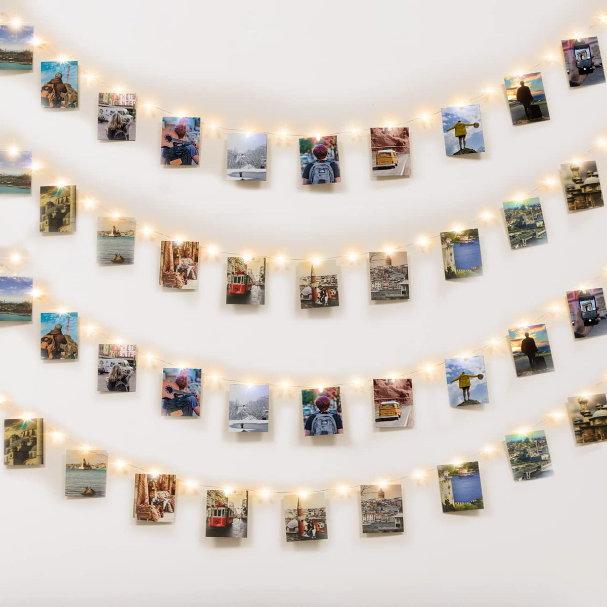 Kolpop 50LED Photo Clip String Lights, 5M Photo Peg Fairy Lights Indoor with 30 Clips Battery Powered Cooper Wire Hanging String Photo Display for Bedroom Birthday Wedding Party Christmas Decorations