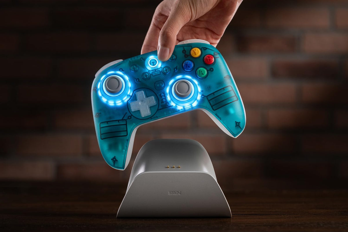 8Bitdo Ultimate 2 Wireless Controller for Windows & Android, Gaming Controller with TMR Joysticks, Switchable Hall Effect/Tactile Triggers, Motion Control, RGB Fire Ring, 8Speed Wireless Tech, Purple