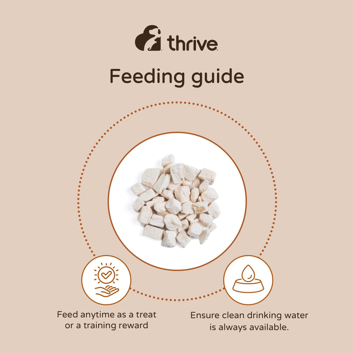 Thrive 100% Chicken Breast Freeze-Dried Cat Treats – Single Ingredient, High Protein – Grain Free – 170g MaxiTube