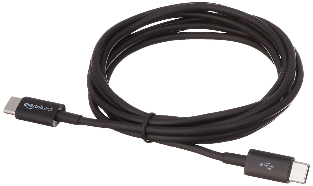 Amazon Basics USB-C to USB-C 2.0 Fast Charger Cable, 480Mbps Speed, USB-IF Certified, for Apple iPhone 16/15, iPad, Samsung Galaxy, Tablets, Laptops, 0.9 m, Black