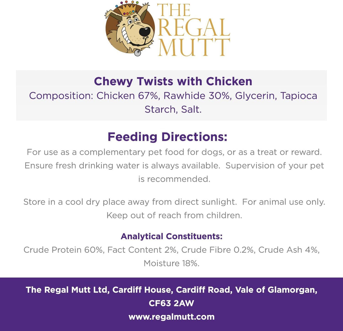 The Regal Mutt - Chewy Twists with Chicken - 1kg Bag