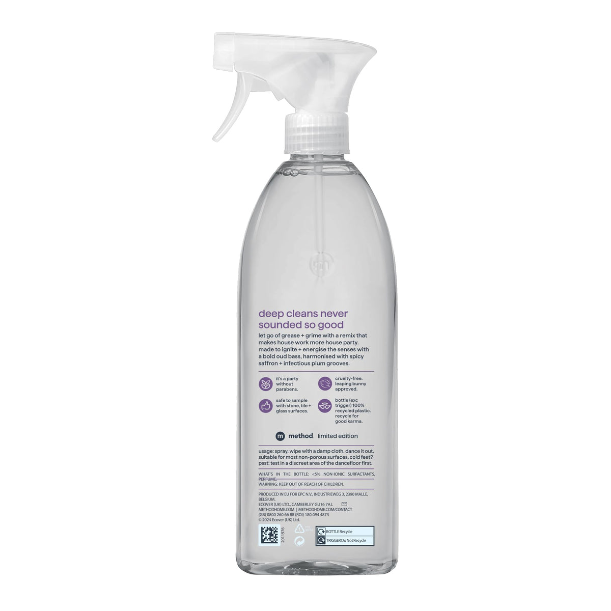 Method All Purpose Cleaner Spray, Deep House, Cuts Grease, 828ml