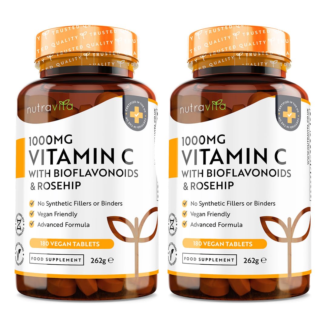 Nutravita Vitamin C 1000mg Tablets - 180 1000mg Vitamin C Tablets, 6 Months