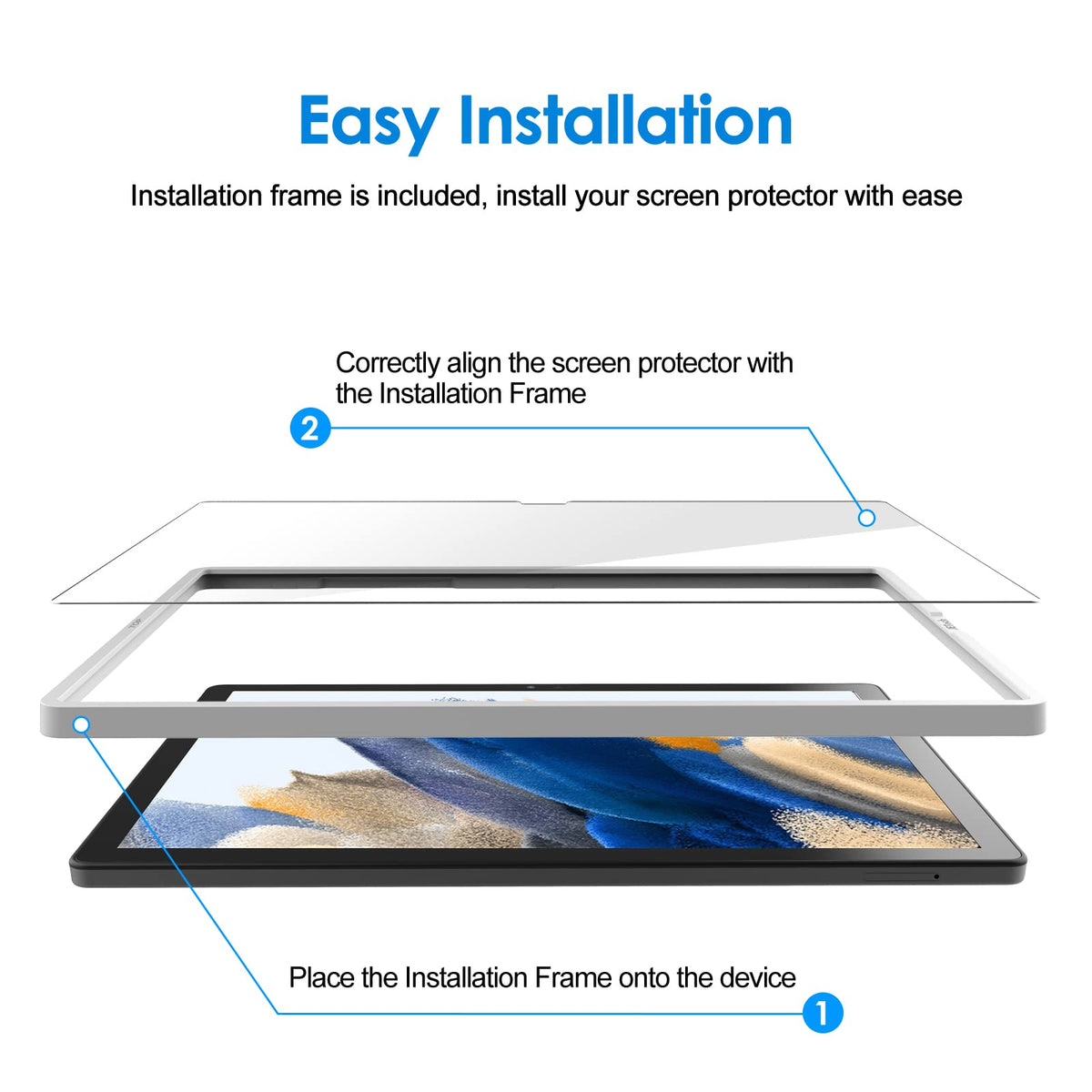 JETech Screen Protector for Galaxy Tab S10 Lite/S10 FE/S9 FE/S9, 2-Pack