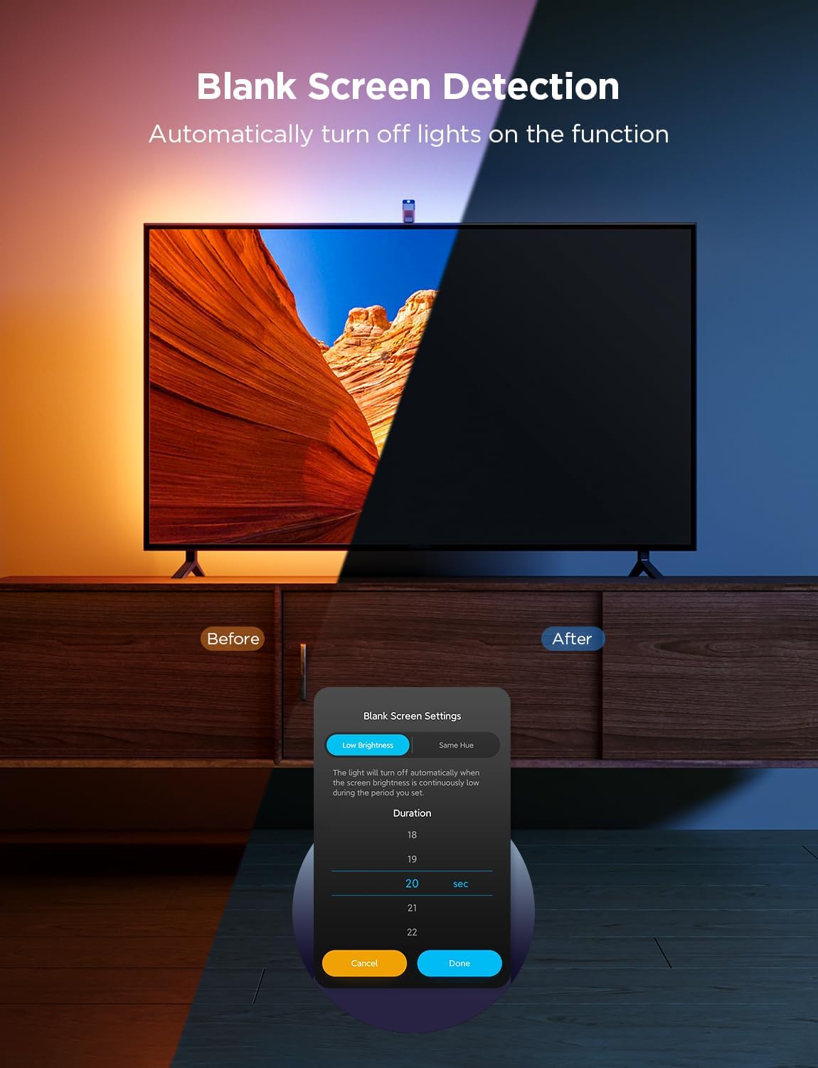 Govee TV Backlight 3 Lite with Fish-Eye Correction Function
