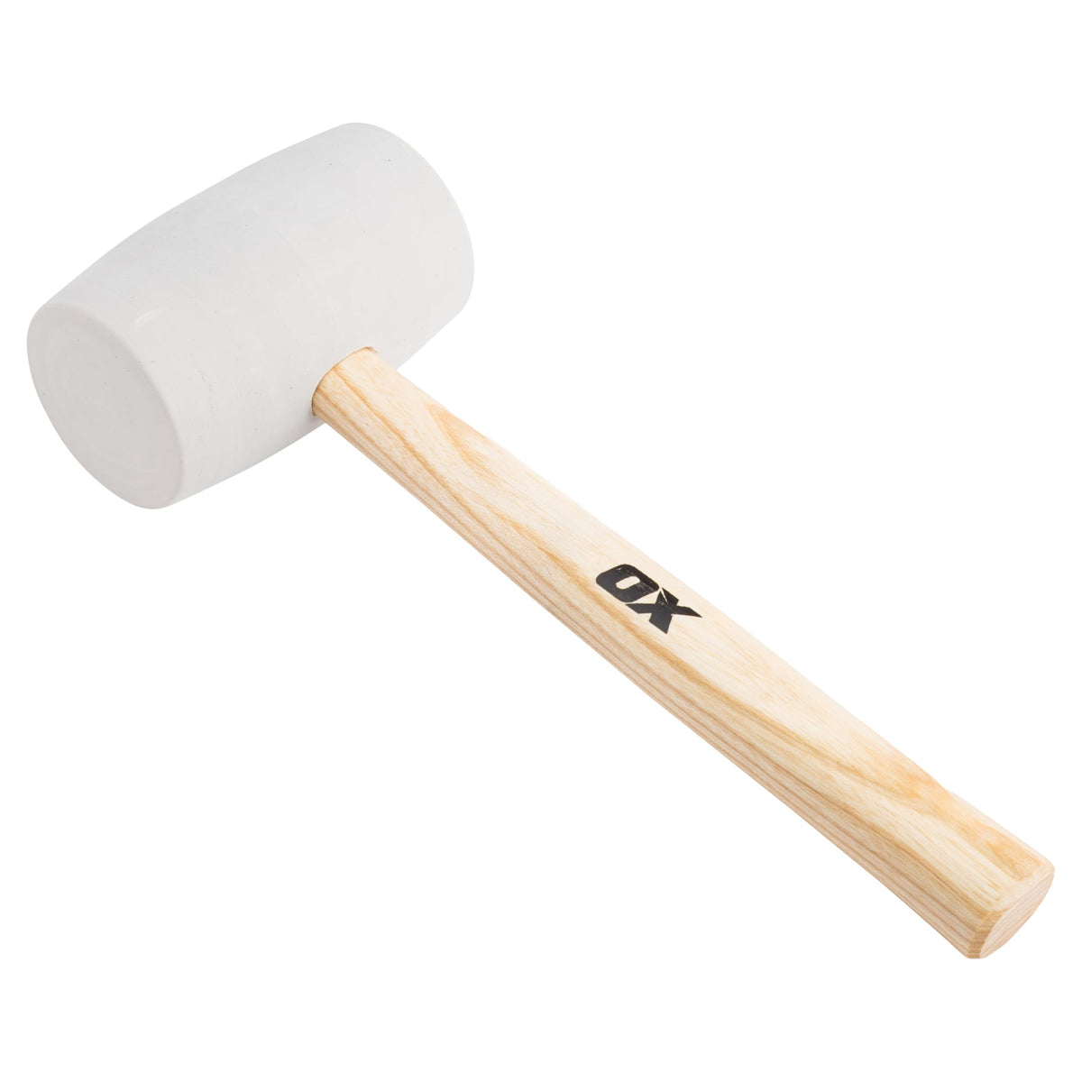 OX Trade Black Rubber Mallet 16oz / 450g, Non-Marking Hammer, Wooden Handle