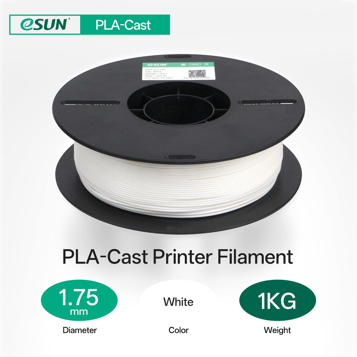 eSUN PLA Filament 1.75mm, PLA Basic Dimensional Accuracy +/- 0.05mm, 1KG Spool (2.2 LBS) Speedy Filament for 3D Printers,Black