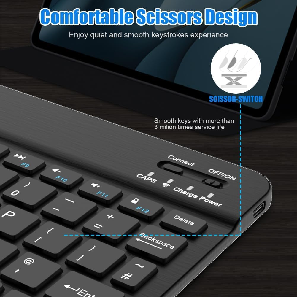 NOOX Bluetooth Keyboard for iPad, Galaxy Tablets, SmartPhones