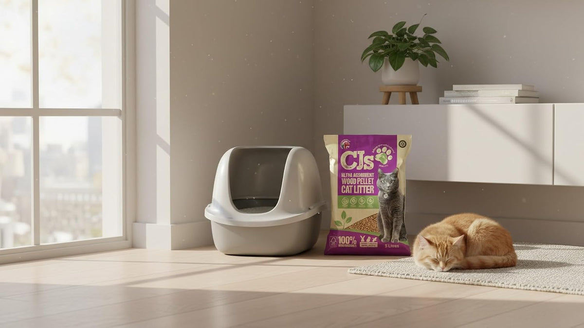 CJs Premium Cat Litter Ultra Absorbent Wood Pellets, 5 L (1-Pack)